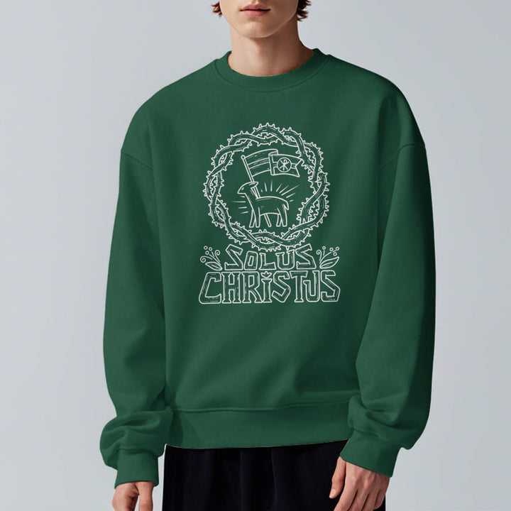 Modern Style Solus Christus Lamb Fleece Lined Polyester Sweatshirt