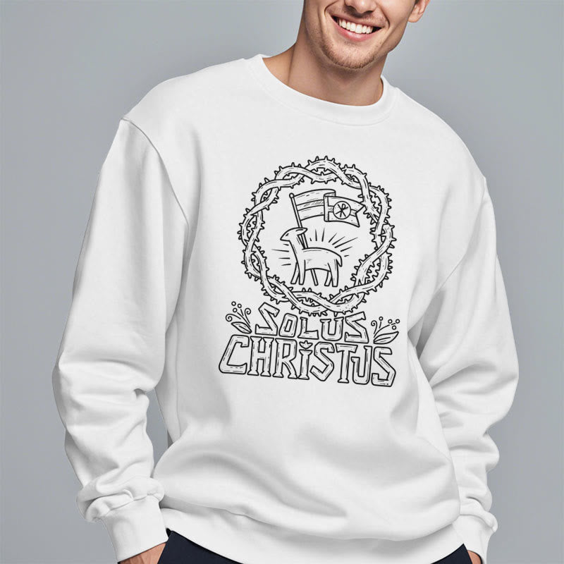 Modern Style Solus Christus Lamb Fleece Lined Polyester Sweatshirt