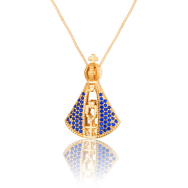 Classic Style Nossa Senhora Aparecida Divine Protection Pendant Necklace