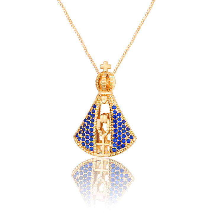 Classic Style Nossa Senhora Aparecida Divine Protection Pendant Necklace