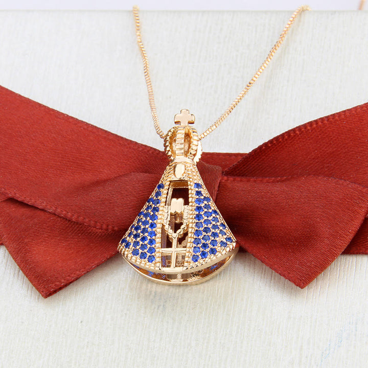Classic Style Nossa Senhora Aparecida Divine Protection Pendant Necklace
