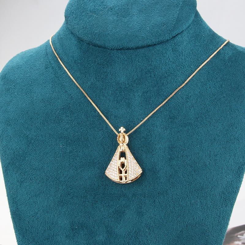 Classic Style Nossa Senhora Aparecida Divine Protection Pendant Necklace