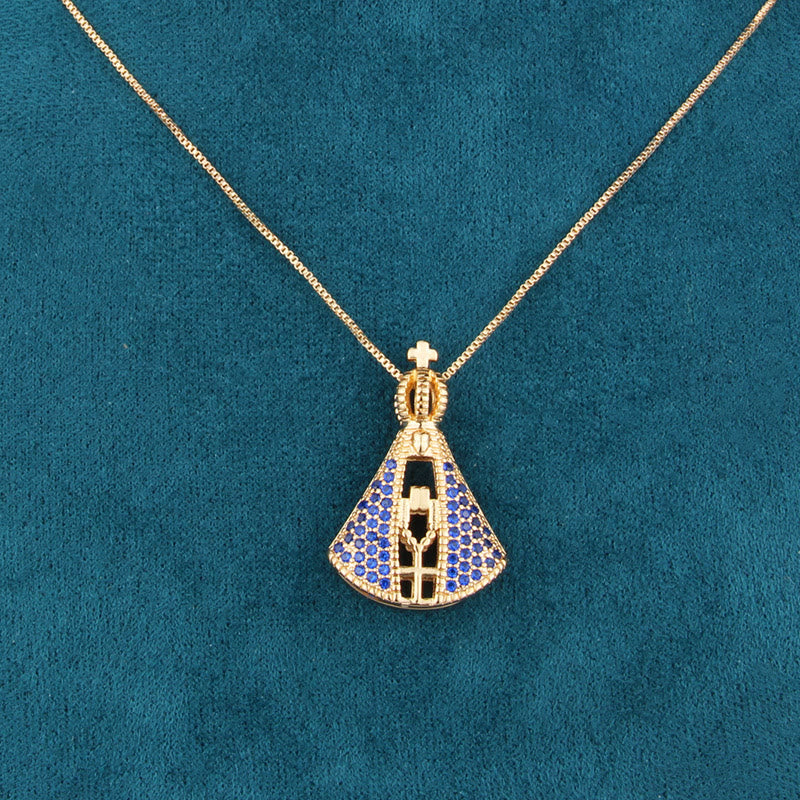 Classic Style Nossa Senhora Aparecida Divine Protection Pendant Necklace