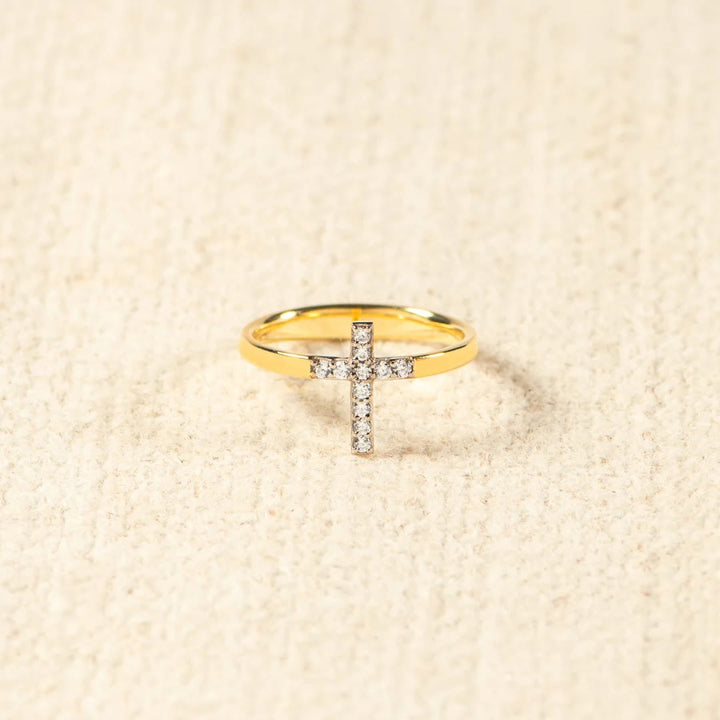 Christianartworkshop 925 Silver Cross & "Trust God" Ring: Symbols of Hope