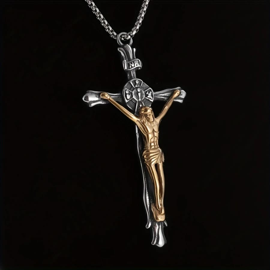 Christianartworkshop Two-tone Steel Crafted Crucifix Necklace - The Divine Sacrifice - image 5