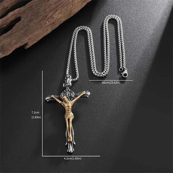 Christianartworkshop Two-tone Steel Crafted Crucifix Necklace - The Divine Sacrifice - image 6
