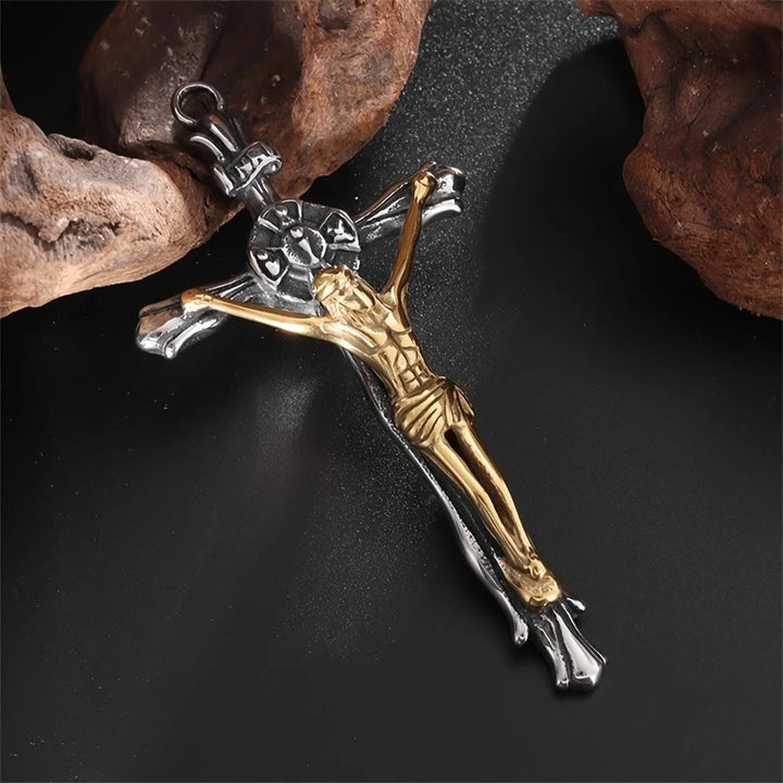 Christianartworkshop Two-tone Steel Crafted Crucifix Necklace - The Divine Sacrifice - image 2