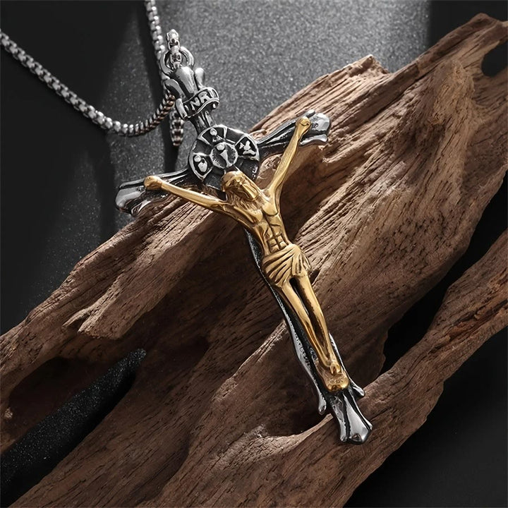 Christianartworkshop Two-tone Steel Crafted Crucifix Necklace - The Divine Sacrifice - image 4