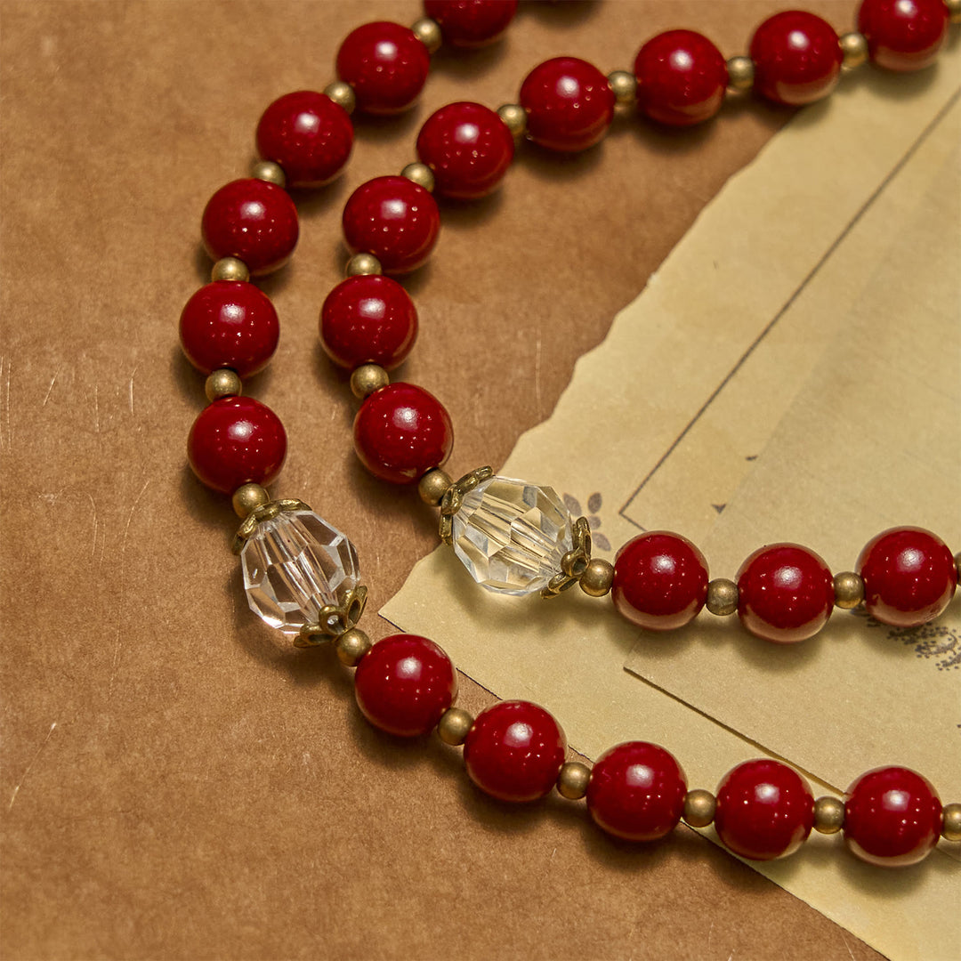 Christianartworkshop Handmade Rosary with Cinnabar Beads and Jesus Medal – A Divine Emblem of Faith's Devotion