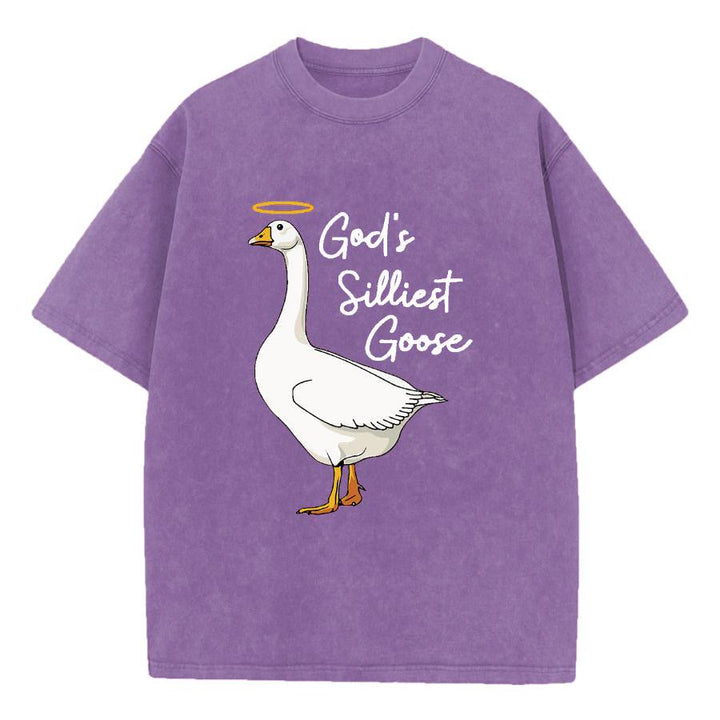 Christianartworkshop God's Silliest Goose Washed T-Shirt