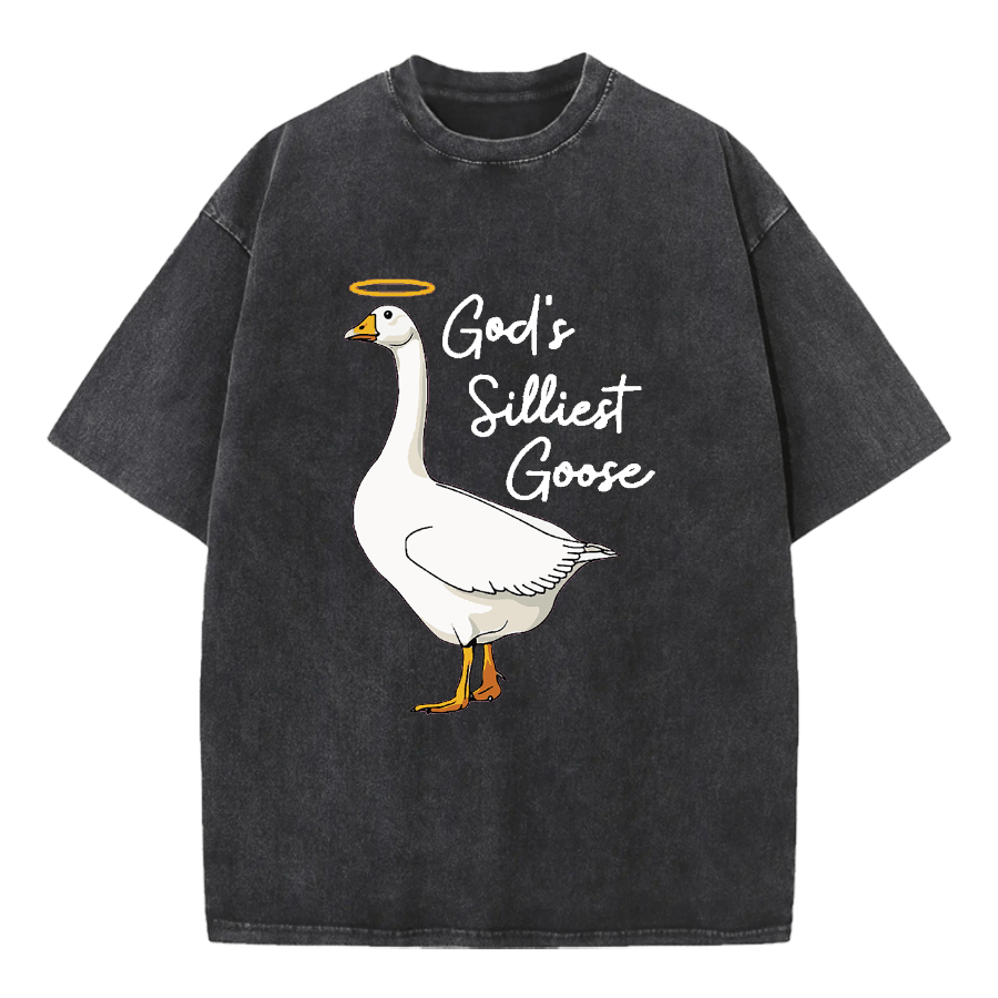 Christianartworkshop God's Silliest Goose Washed T-Shirt