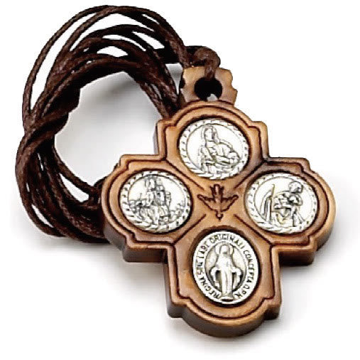 Christianartworkshop Classic Olive Wood Four Way Cross Necklace: A Rare and Sacred Token of Faith - image 3