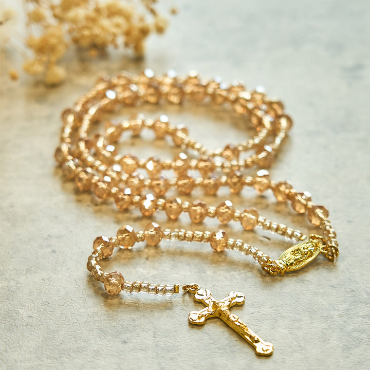 Christianartworkshop Champagne Crystal Our Lady of Guadalupe Rosary: A Divine Sparkle - image 6