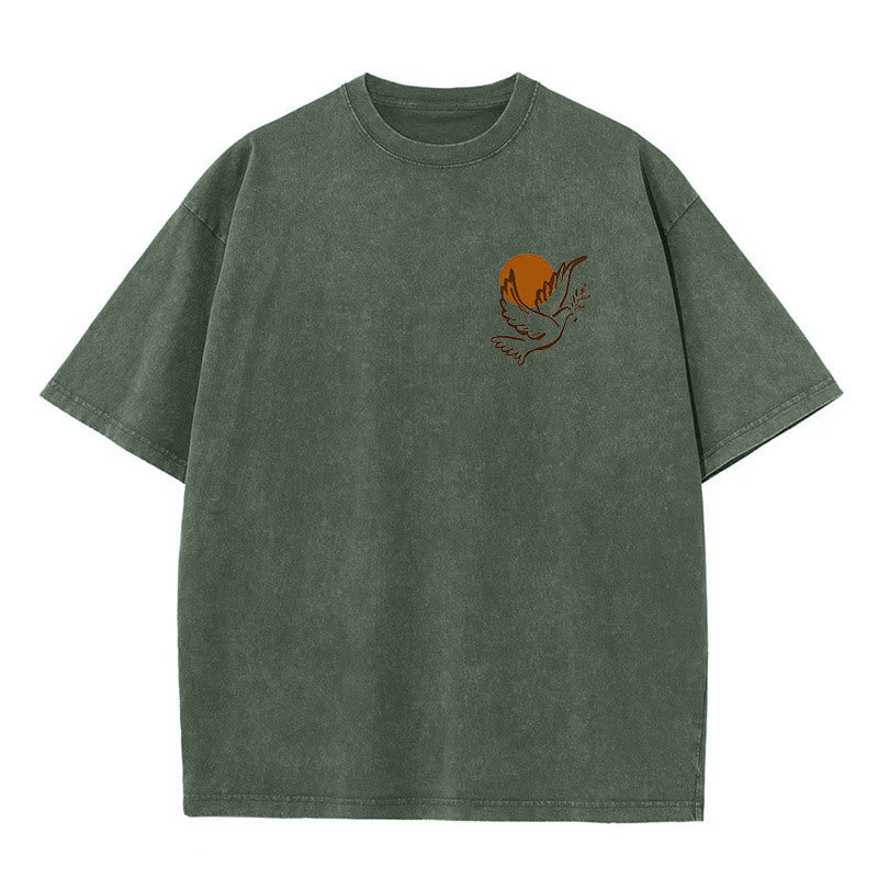Christianartworkshop Spirit of the Lord and Freedom Unisex Washed T-Shirt - image 10