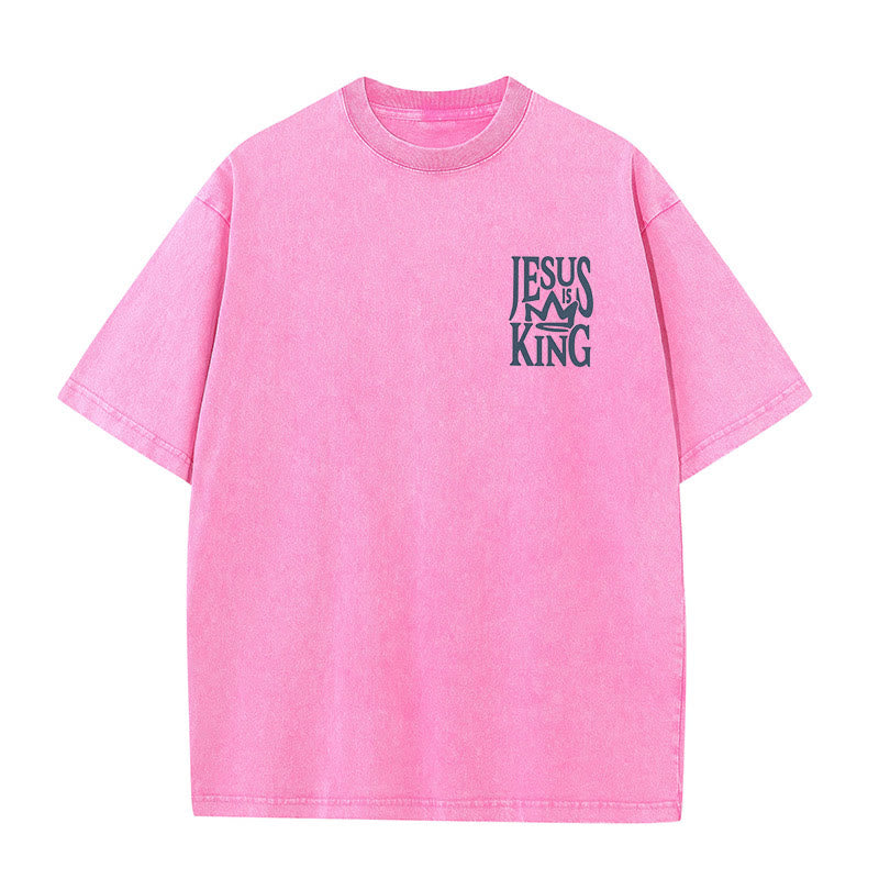 Christianartworkshop Jesus is King Statement Unisex Washed T-Shirt - image 6