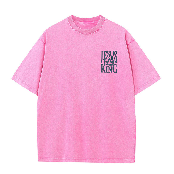 Christianartworkshop Jesus is King Statement Unisex Washed T-Shirt - image 6