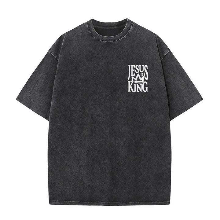 Christianartworkshop Jesus is King Statement Unisex Washed T-Shirt - image 8