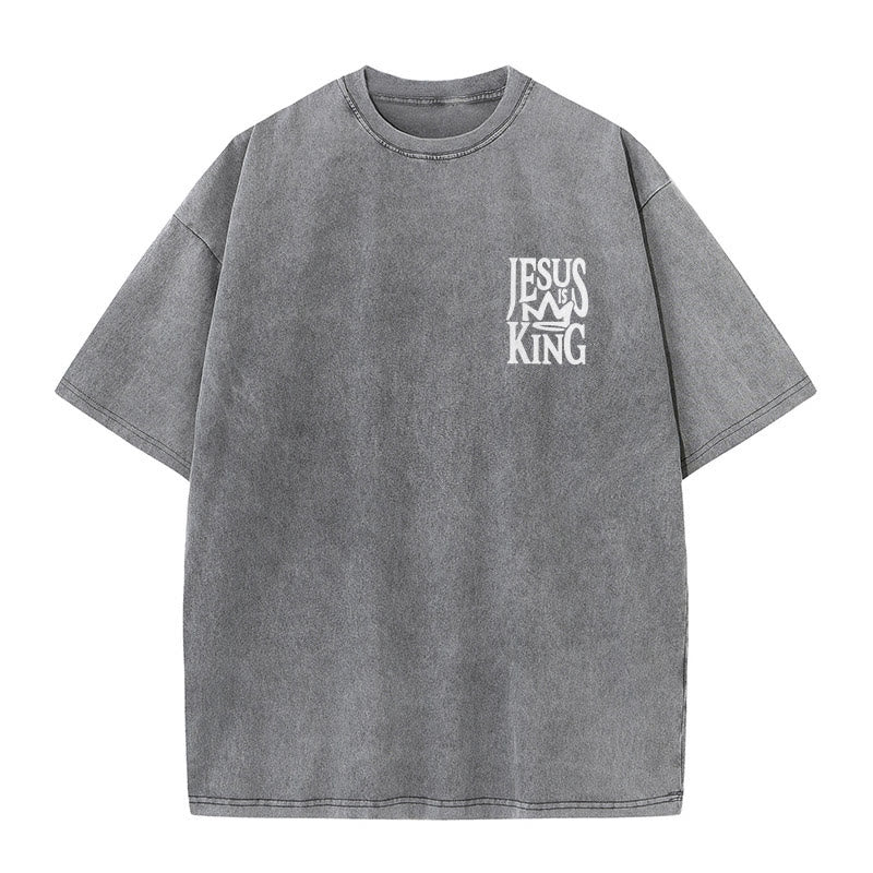 Christianartworkshop Jesus is King Statement Unisex Washed T-Shirt - image 12