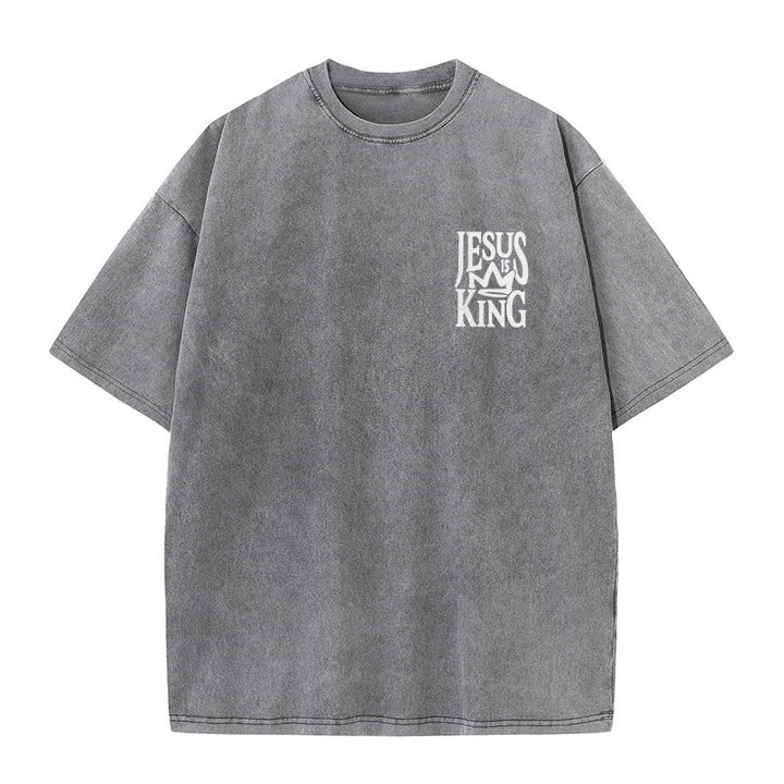 Christianartworkshop Jesus is King Statement Unisex Washed T-Shirt - image 12