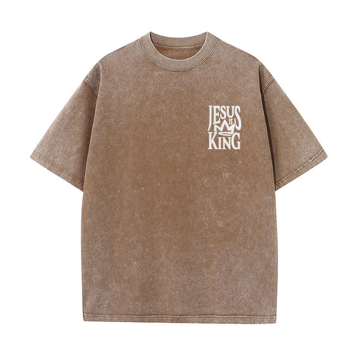 Christianartworkshop Jesus is King Statement Unisex Washed T-Shirt - image 18