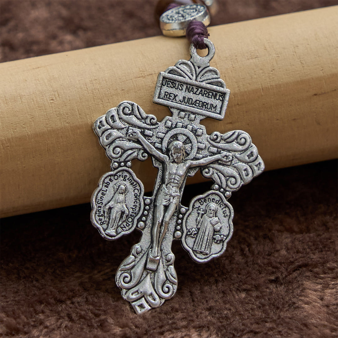 Christianartworkshop St. Benedict Medal Church Forgiveness Absolution Wooden Necklace Rosary Gift - image 5