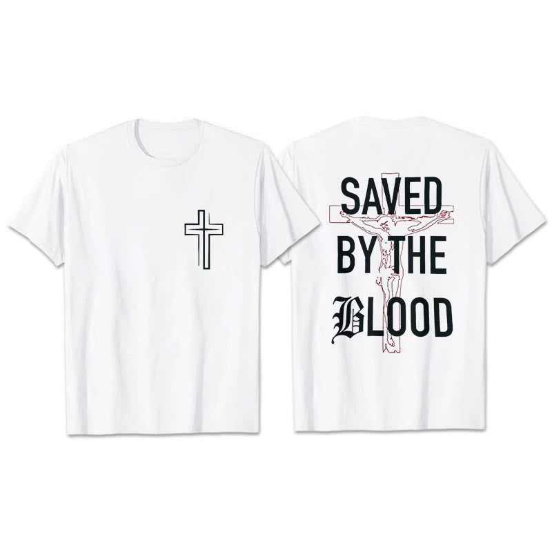 Christianartworkshop Saved By The Lord Cotton T-Shirt