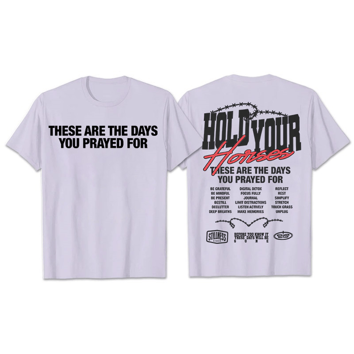Christianartworkshop Casual Style Hold Your Horses Graphic Unisex T-shirt - Light Purple - 2XL - image 18