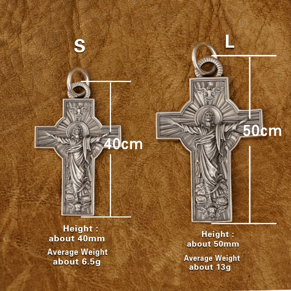 Christianartworkshop Jesus Christ Ascension with Holy Spirit Dove Necklace in Sterling Silver - L (50mm) - image 2