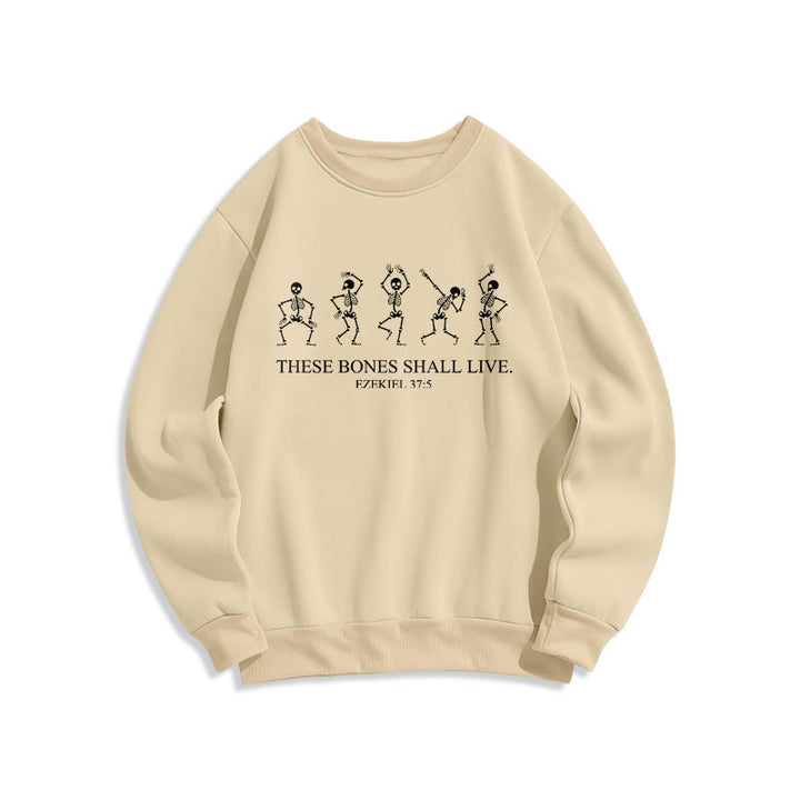 Christianartworkshop These Bones Shall Live Dance of Faith Fleece Lined Polyester Sweatshirt - Beige - 2XL - image 3