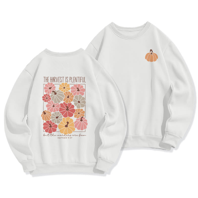 Christianartworkshop Harvest Grace in Every Pumpkin Fleece Lined Polyester Sweatshirt - White - 2XL - image 0