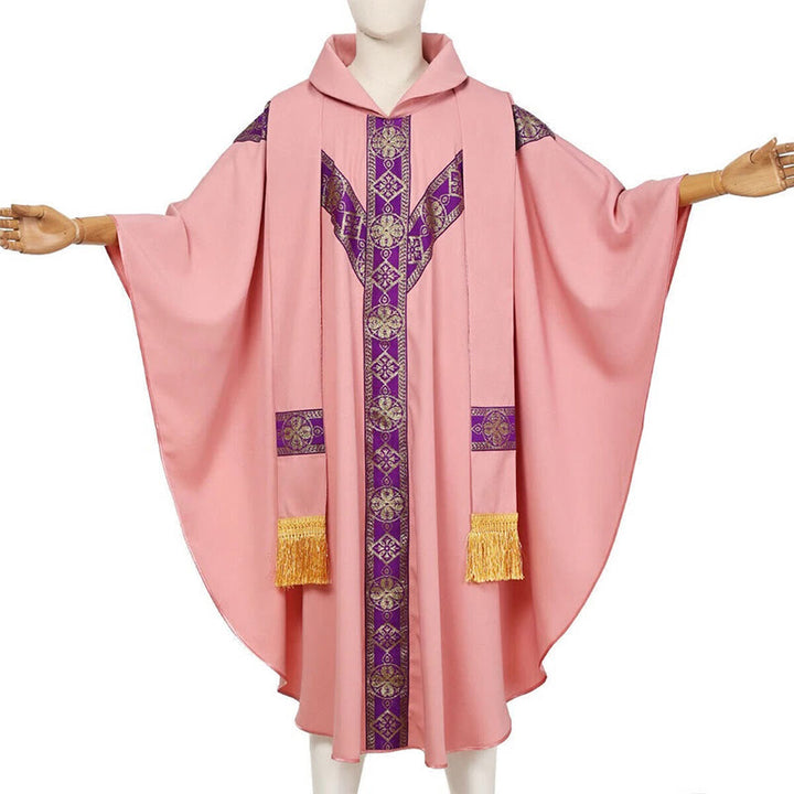 Christianartworkshop Medieval Cloak Clergy Robe with Golden Religious Patterns - image 13
