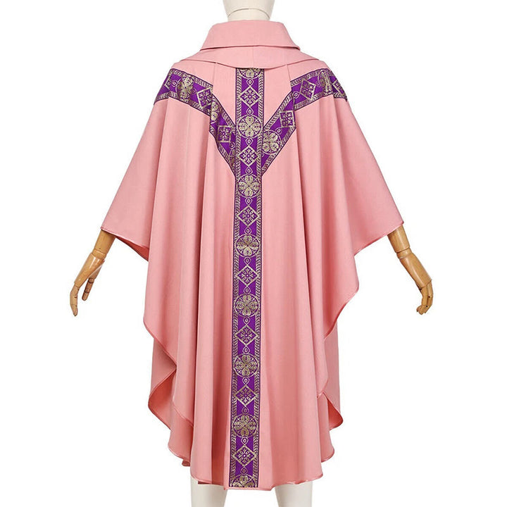 Christianartworkshop Medieval Cloak Clergy Robe with Golden Religious Patterns - image 14