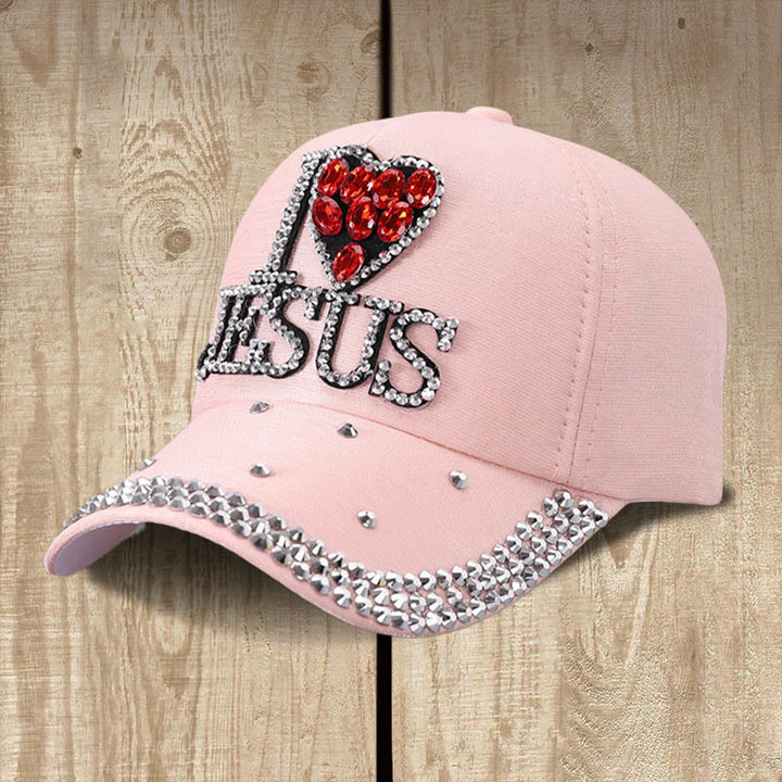 Christianartworkshop I Love Jesus Baseball Cap for Devoted Hearts: Radiate Love for Christ - Pink - image 6