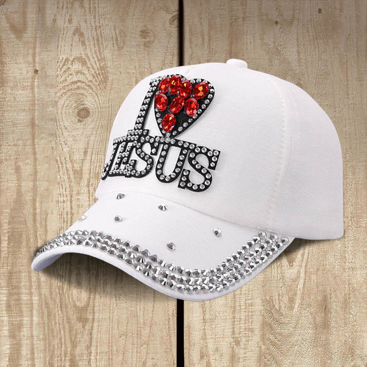 Christianartworkshop I Love Jesus Baseball Cap for Devoted Hearts: Radiate Love for Christ - White - image 5