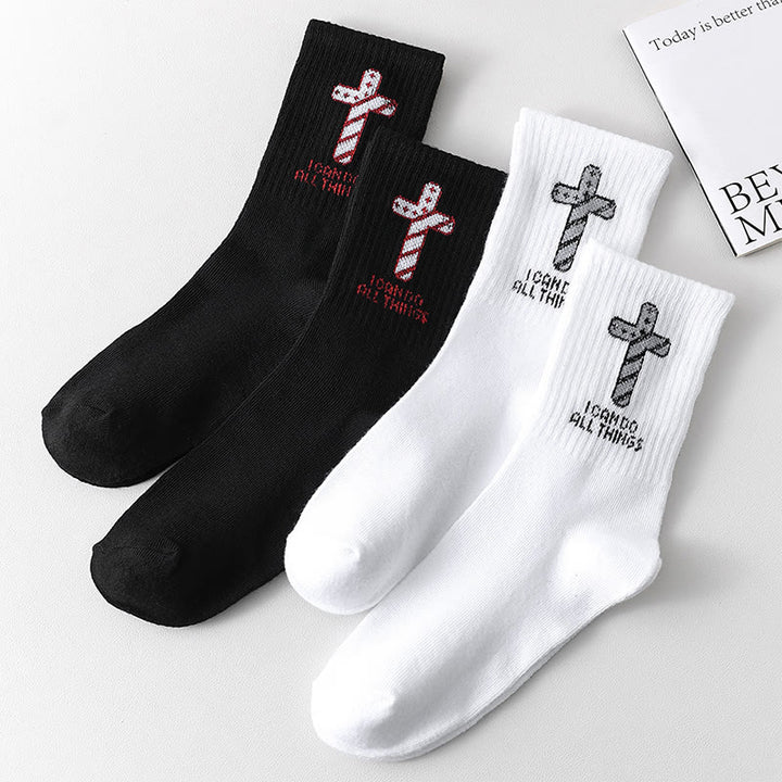 Christianartworkshop Faith-Driven I Can Do All Things Daily Wear Cross Socks - image 3