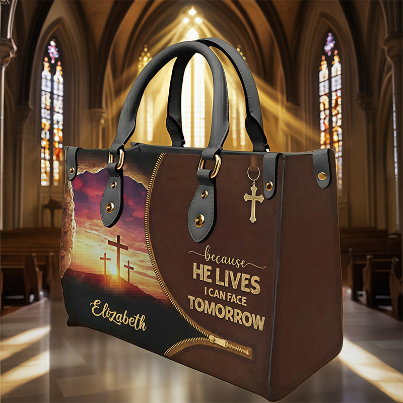 Christianartworkshop Elegant Daily Reminder Personalized Leather Handbag: Faith to Face Tomorrow - image 4
