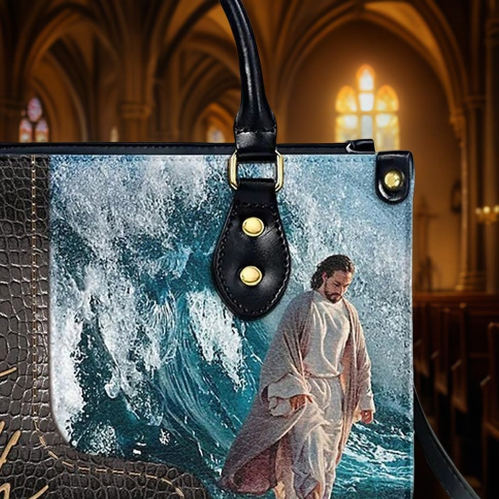 Christianartworkshop Spiritual Faith Personalized Leather Handbag with Jesus Art: Carry Divine Inspiration - image 5