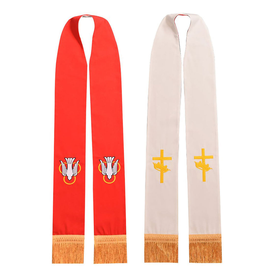 Christianartworkshop Traditional Red Clergy Stole with Holy Spirit Dove - Red - image 0