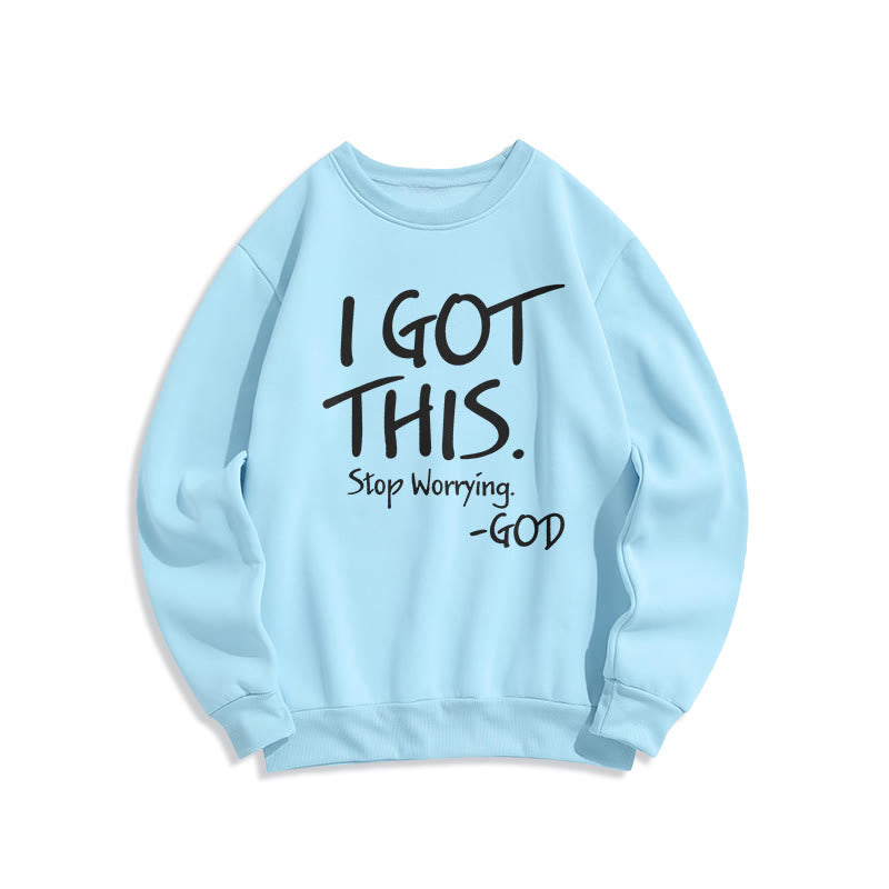 Christianartworkshop I GOT THIS - GOD Inspirational Faith Fleece Lined Polyester Sweatshirt - Blue - 2XL - image 4