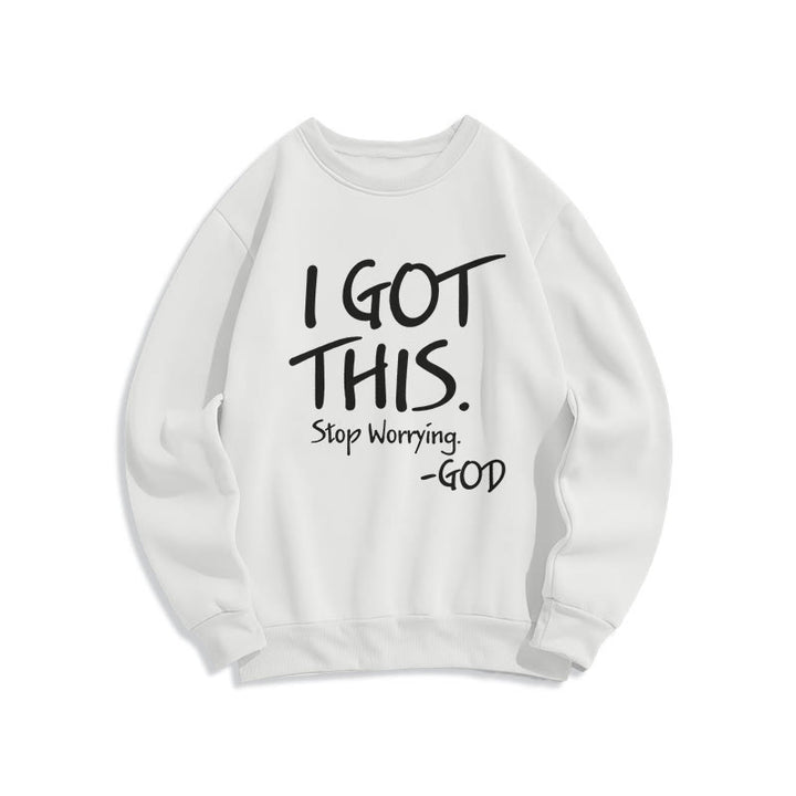 Christianartworkshop I GOT THIS - GOD Inspirational Faith Fleece Lined Polyester Sweatshirt - White - 2XL - image 6