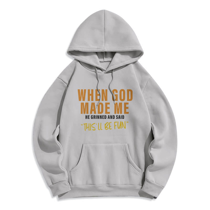 Christianartworkshop Fun - Filled God's Creation of Me Faith Story Fleece Lined Polyester Hoodie - Grey - 2XL - image 3