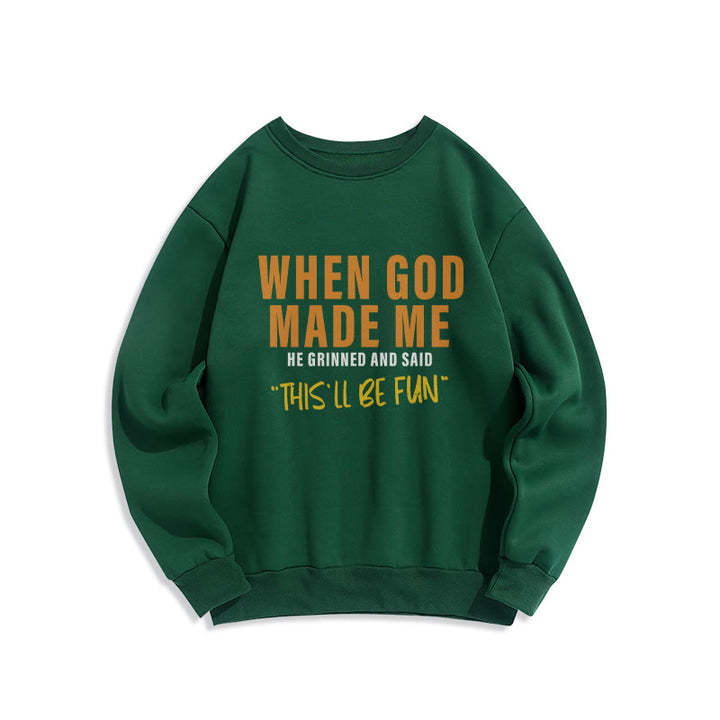 Christianartworkshop Fun - Filled God's Creation of Me Faith Story Fleece Lined Polyester Sweatshirt - Green - 2XL - image 6