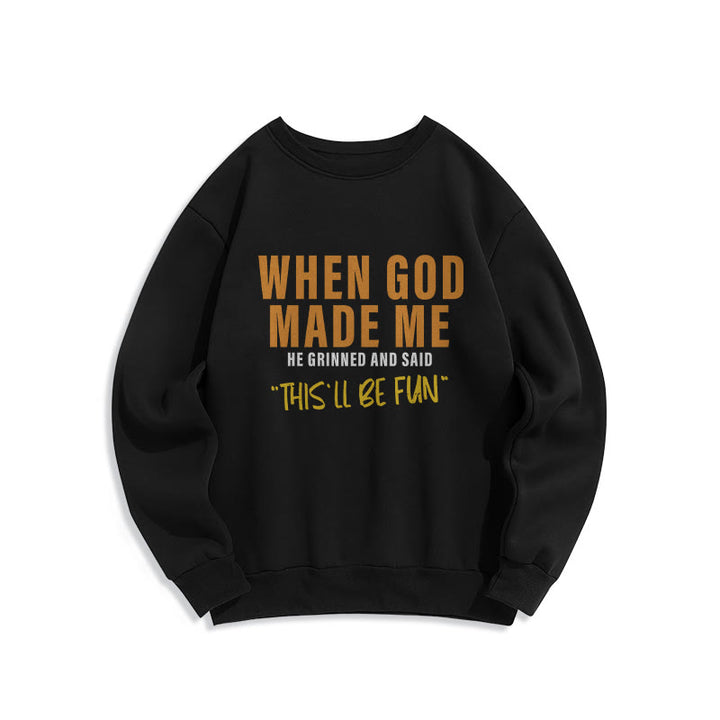 Christianartworkshop Fun - Filled God's Creation of Me Faith Story Fleece Lined Polyester Sweatshirt - Black - 2XL - image 3