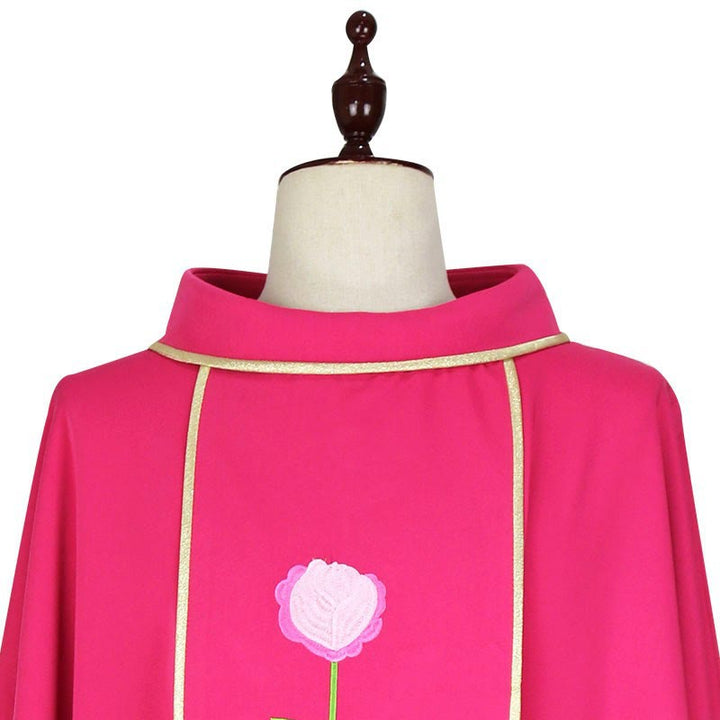 Christianartworkshop Pink Chasuble Featuring Rose, Grape & Wheat Designs - image 3