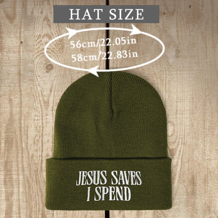 Christianartworkshop Jesus Saves I Spend Humorous Faith Knit Beanie: Faithful Humor for Chilly Days - image 4