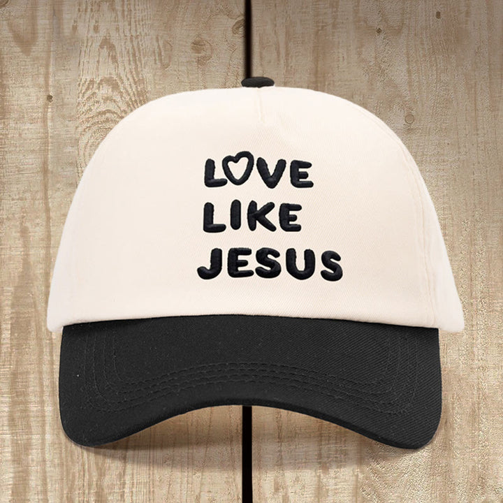Christianartworkshop Love Like Jesus Warm-Hearted Hat: Faithful Love with Gentle Charm - Beige with Black - image 1