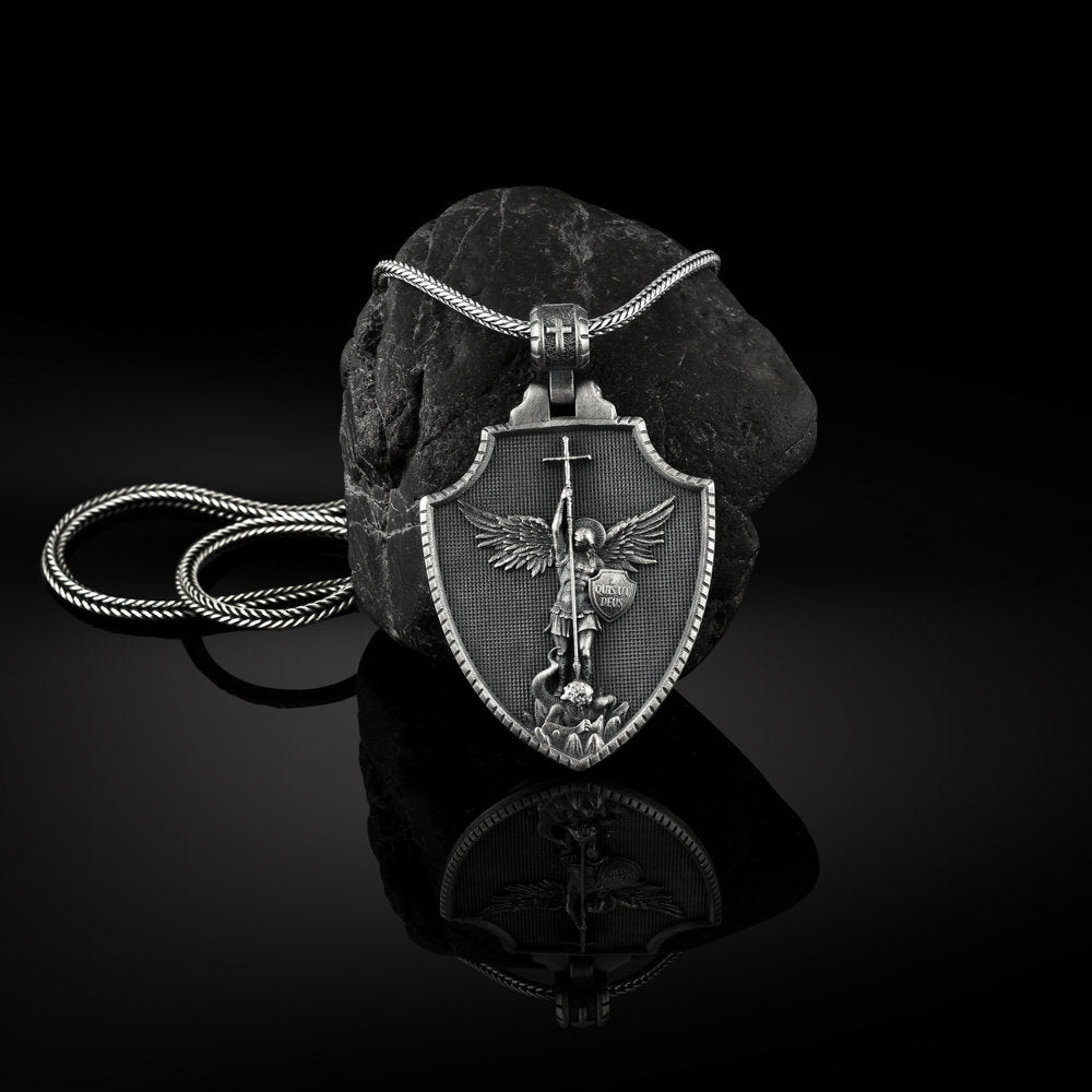 Archangel Saint Michael Shield Necklace - image 2