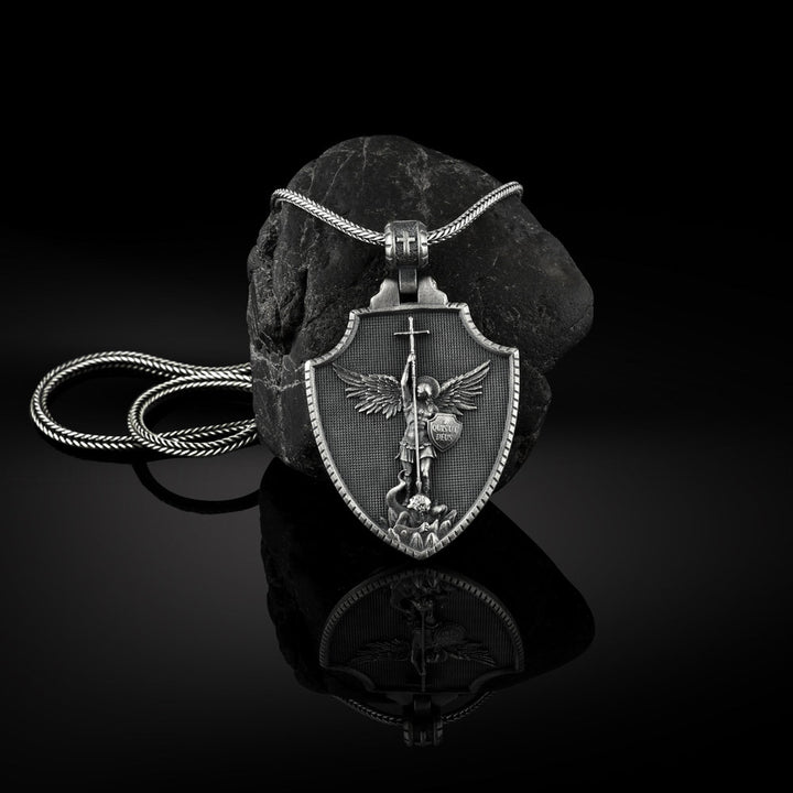 Archangel Saint Michael Shield Necklace - image 2
