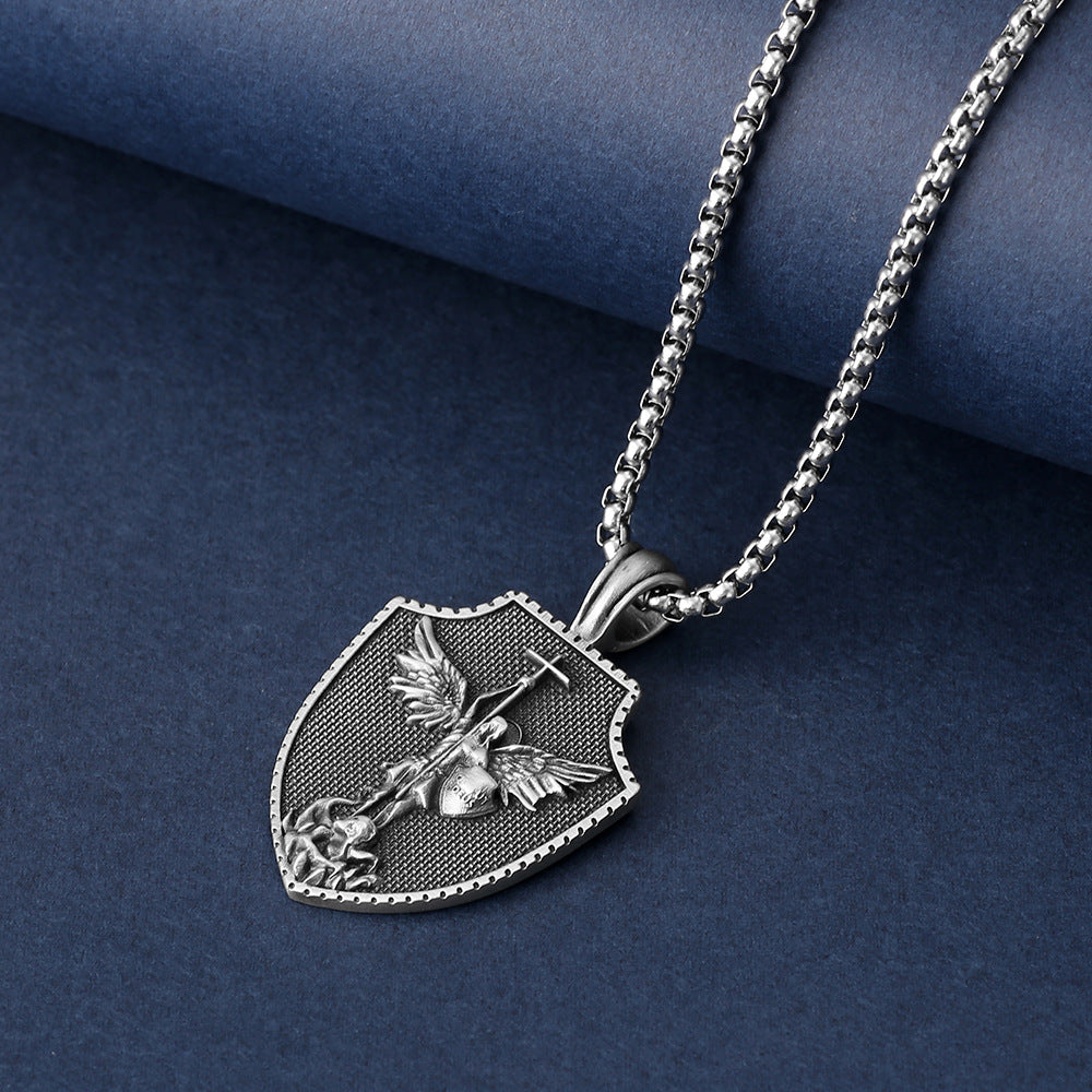 Archangel Saint Michael Shield Necklace - image 3