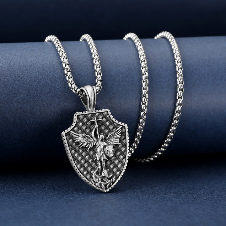 Archangel Saint Michael Shield Necklace - image 4
